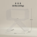 Tavolino da Soggiorno Basso Design Geometrico a 2 Livelli 40x30x45 cm in Acrilico Trasparente 