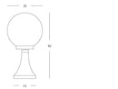 Lampada Palo Paletto da Cancello Colore Nero Diametro 25Cm da Esterno Linea Sfera Livos