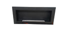 Camino a Bioetanolo da Parete 90x12x40 cm con Vetro in Acciaio Inox Nero Seconda Scelta