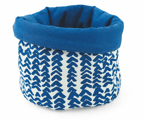 Corbeille à Pain Double Face Ø20x20 cm en Coton VdE Tivoli 1996 Blanc et Bleu online