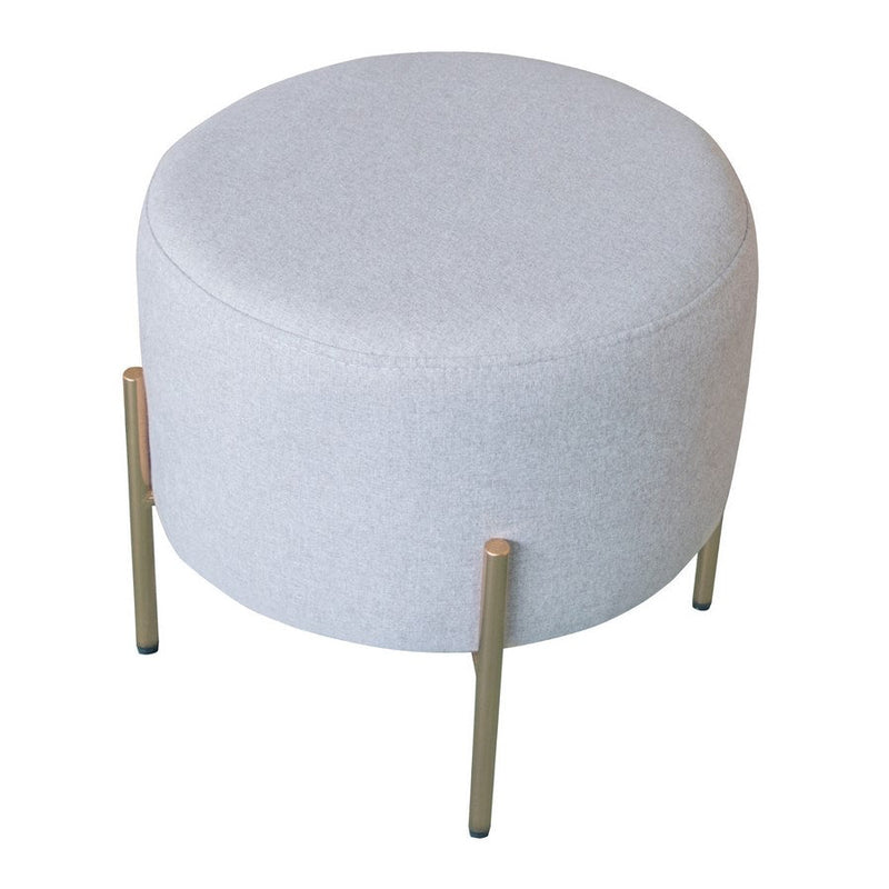Pouf Poggiapiedi Ø40 cm in Tessuto Kate Beige