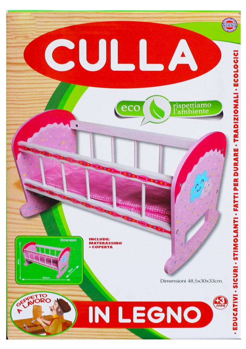 Culla per Bambola 48,5x30x33 cm in Legno