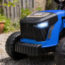 Trattore Elettrico per Bambini 3-8 Anni con Rimorchio Staccabile Telecomando Musica Luci Blu      