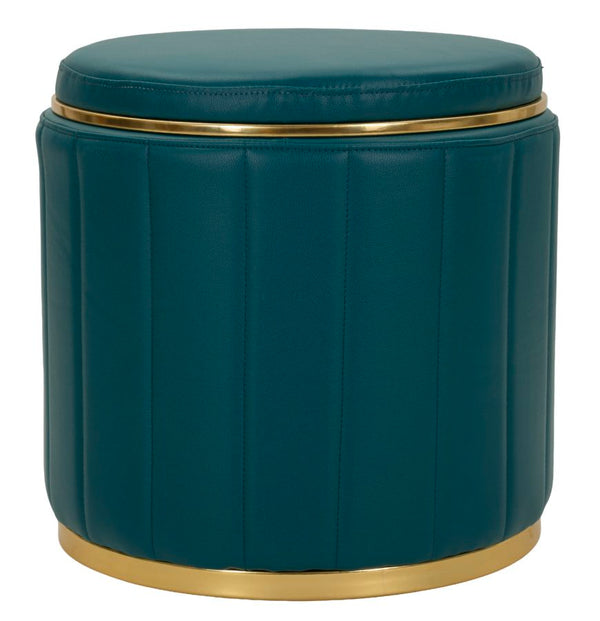 Puff con Contenitore London Ottanio Ø46,5x44 cm in Pino e MDF e Spugna e Metallo e PU prezzo
