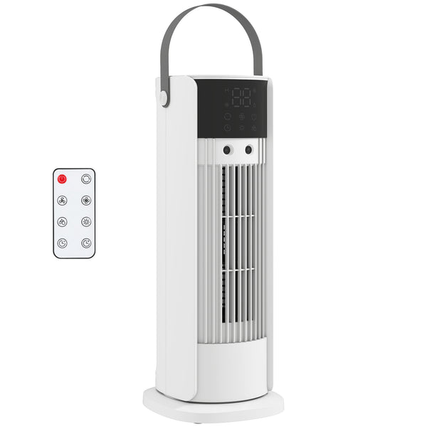Ventilatore da Tavolo 16,8x16x41 cm con Nebulizzazione Telecomando Luci LED 3 Velocità Timer 10H Bianco prezzo