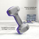 Set 6 Manubri Pesi Fitness 9 kg Totali con Impugnatura Antiscivolo e Valigetta Multicolore Rosa      