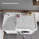 Lavatoio e Coprilavatrice in PVC 109x60x89 cm Forlani Tidy Bianco Lato Sinistro