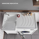 Lavatoio e Coprilavatrice in PVC 109x60x89 cm Forlani Tidy Bianco Lato Sinistro