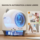 Lettiera Autopulente per Gatti 1-5 kg 55,5x51x58,5 cm Wifi e Funzioni Avanzate con App in PP Bianco e Grigio  