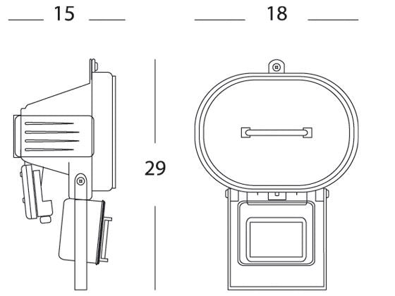 Faro Proiettore con Sensore di Rilevamento 230W Colore Nero da Esterno Linea Flood Sovil
