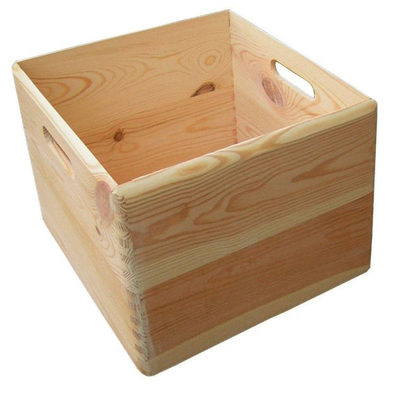 acquista Contenitore Box Salvaspazio Sovrapponibile 30x30x30 cm in Legno di Pino Naturale