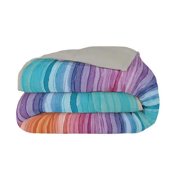 Couette Hiver Imprimée en Microfibre 300gr Double Face Rainbow Différentes Tailles sconto