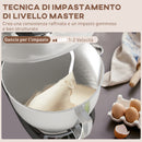 Impastatrice Planetaria da 4.5L a 6 Velocità 35x22x29 cm Ciotola in Acciaio Inox Nero   