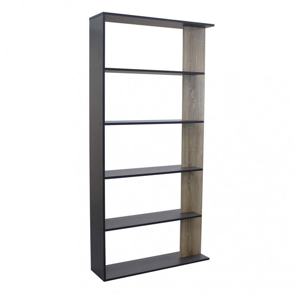 sconto Bibliothèque Alisha 90x23,5x180 h cm en aggloméré bilaminé anthracite