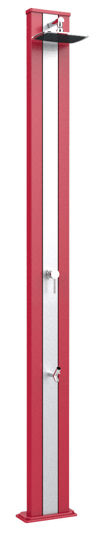 Doccia Solare da Esterno Giardino 30L Miscelatore e Lavapiedi Arkema Spring S Fascia Inox Cherry prezzo