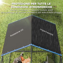 Pollaio per Galline da Esterno 3x1x1 m con Tetto Impermeabile Anti-UV e Serratura in Acciaio Zincato Nero      