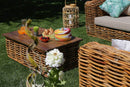 Set Salotto da Giardino Divano ad Angolo e Tavolino in Rattan Istanbul Naturale