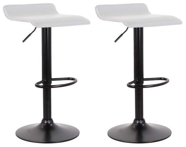 online Set 2 Tabourets 38x40x54/74 cm en Eco-cuir avec Base Blanc Noir