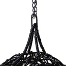 Cuccia Amaca in PVC Effetto Rattan per Gatti Ø60x110 cm con Cuscino  Nera