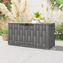 Baule da Giardino 106,5x43x54,5 cm Capacità 227L con Chiusura a Chiave in Resina Impermeabile e Anti UV Grigio      