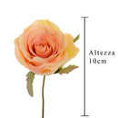 Set 12 Rose Artificiali Testa con Gambo Altezza 10 cm 