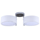 Plafoniera Moderna in Acrilico Bianco Argento 60x19 cm 