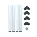 Kit 4 Gambe per Tavolo Regolabili Ø6x71/73 cm in Acciaio Emuca Bianche