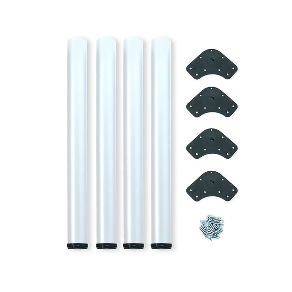 Kit de 4 Pieds de Table Réglables en Acier Ø6x71/73 cm Emuca Blanc sconto