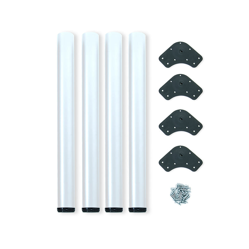 Kit 4 Gambe per Tavolo Regolabili Ø6x71/73 cm in Acciaio Emuca Bianche
