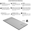 Piatto Doccia in Pietra Bonussi Kamet Grigio Chiaro 70x100 cm Seconda Scelta
