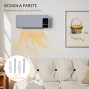 Termoventilatore da Parete Oscillante 54,5x12x21,5 cm 2 Modalità Timer 12h e Telecomando Grigio   