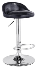 Sgabello con Alzata a Gas e Seduta Girevole in Similpelle Motti Madison Nero