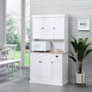 Credenza Cucina 101x39x180 cm 1 Cassetto 6 Ante in Legno Bianco