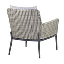 Set Salotto da Giardino Divano 2 Poltrone e Tavolino in Alluminio e Rattan Luxury