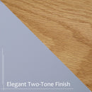 Tavolino 2 Cassetti 1 Ripiano 99x55x50,5 cm in MDF Grigio e Legno