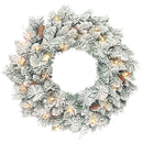 Ghirlanda Natalizia Innevata 60 cm con 35 LED Timer e Pigne Decorative per Interno      