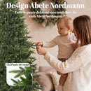 Albero di Natale Artificiale Folto Realistico Ø110x180 cm con 732 Rami in PE e Base Pieghevole in Legno Verde      