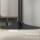 Tavolo Alto da Bar Moderno Rotondo con Base Ø70x102 cm in Acciaio e Piano in MDF Nero