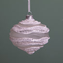 Set 4 Cipolla con Glitter Ø10 cm Bianco/Glitter