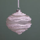 Set 4 Cipolla con Glitter Ø10 cm Bianco/Glitter