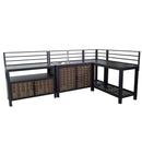 Mobile Bar Angolare da Giardino 296x176xh125 cm in Alluminio Avalon Antracite