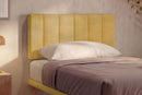 Letto Singolo con Rete Rivestita Microfibra Ocra Tessis Testata Vertical Varie Misure