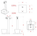 Fontana da Giardino con Rubinetto Base Vaschetta e Portagomma Belfer 42/QRRV Ruggine