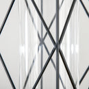 Lampadario Stile Geometrico 16x16x120 cm E27 in Metallo Nero