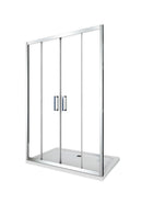 Porta Parete Doccia 2 Ante Scorrevoli in Cristallo Trasparente 6mm H190 Four 165 cm