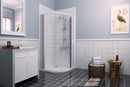 Box Doccia Semicircolare 2 Ante a Soffietto in PVC Apertura Centrale H185 cm Dorini Bianco Varie Misure