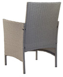 Set Salotto da Giardino Divano 2 Poltrone e Tavolino in Rattan Grigio