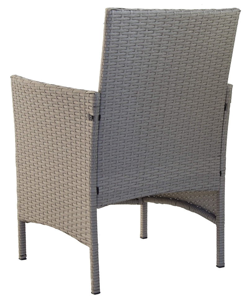 Set Salotto da Giardino Divano 2 Poltrone e Tavolino in Rattan Grigio