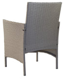 Set Salotto da Giardino Divano 2 Poltrone e Tavolino in Rattan Grigio