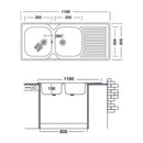 Lavello Classic 116X50 cm destro
